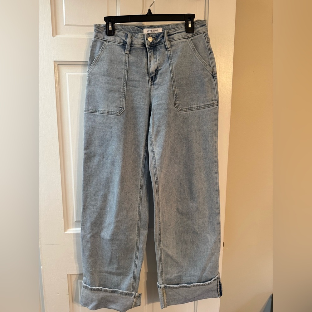 Lovervet by Vervet Cargo Pocket Wide Leg Jeans Size 28